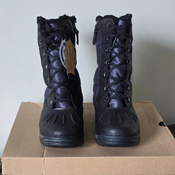NIB Timberland Black Winter Rubber Sole Lightweight Warm Sherpa Winter Boots - Picture 4 of 16